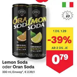 MPreis Lemon Soda oder Oran Soda Angebot