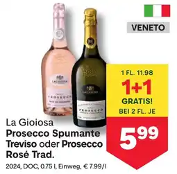 MPreis La Gioiosa Prosecco Spumante Treviso oder Prosecco Rosé Trad. Angebot
