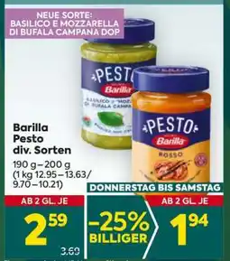 Billa Barilla Pesto div. Sorten Angebot
