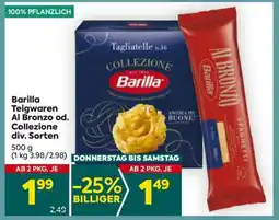 Billa Barilla Teigwaren Al Bronzo od. Collezione div. Sorten Angebot