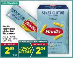 Billa Barilla Teigwaren glutenfrei div. Sorten Angebot