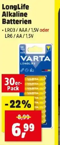 Thomas Philipps LongLife Alkaline Batterien Angebot
