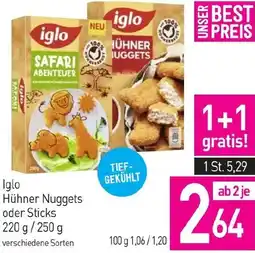 Sutterlüty Iglo Hühner Nuggets oder Sticks Angebot