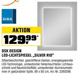 OBI Dsk design led-lichtspiegel „,silver rio Angebot