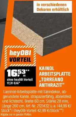 OBI Kaindl arbeitsplatte ,,torreano anthrazit Angebot