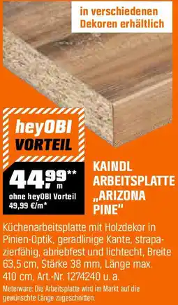 OBI Kaindl arbeitsplatte ,,arizona pine Angebot