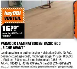 OBI Parador laminatboden basic 600 ,,eiche avant Angebot