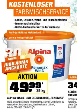 OBI Alpina wand- und deckenfarbe,,renomax Angebot