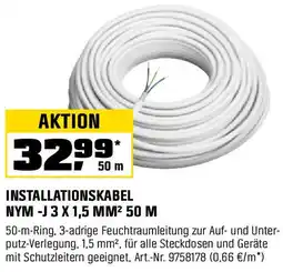 OBI Installationskabel nym -j 3 x 1,5 mm² 50 m Angebot