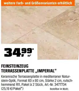 OBI Feinsteinzeug terrassenplatte „imperial Angebot