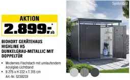 OBI Biohort gerätehaus highline h5 dunkelgrau-metallic mit doppeltür Angebot