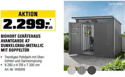 OBI Biohort gerätehaus avantgarde a7 dunkelgrau-metallic mit doppeltür Angebot