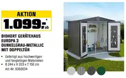 OBI Biohort gerätehaus europa 3 dunkelgrau-metallic mit doppeltür Angebot
