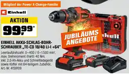 OBI Einhell akku-schlag-bohr- schrauber,,te-cd 18/40 li-1 +64 Angebot