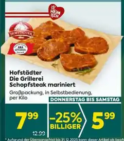 Billa Hofstädter Die Grillerei Schopfsteak mariniert Angebot