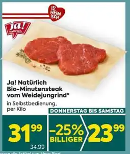 Billa Ja! Natürlich Bio-Minutensteak vom Weidejungrind° Angebot