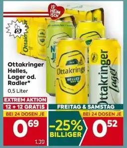 Billa Ottakringer Helles, Lager od. Radler Angebot