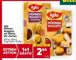 Billa Iglo Hühner Nuggets od. Sticks div. Sorten Angebot
