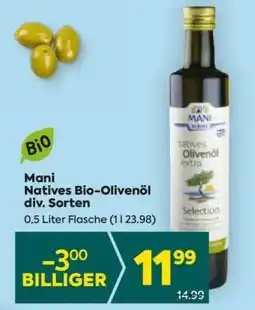 Billa Mani Natives Bio-Olivenöl div. Sorten Angebot