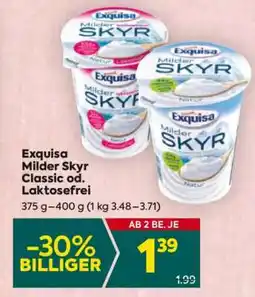 Billa Exquisa Milder Skyr Classic od. Laktosefrei Angebot