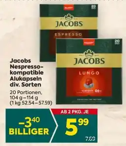 Billa Jacobs Nespresso-kompatible Alukapseln div. Sorten Angebot