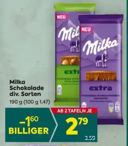 Billa Milka Schokolade div. Sorten Angebot