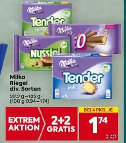 Billa Milka Riegel div. Sorten Angebot