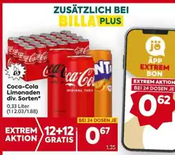 Billa Coca-Cola Limonaden div. Sorten Angebot