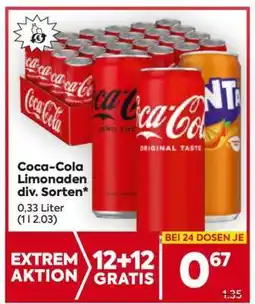 Billa Coca-Cola Limonaden div. Sorten Angebot