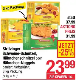Maximarkt Stritzinger Schweine Schnitzel, Hähnchenschnitzel oder Hähnchen Nuggets Angebot
