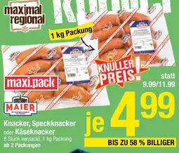 Maximarkt MAIER Knacker, Speckknacker oder Käseknacker Angebot