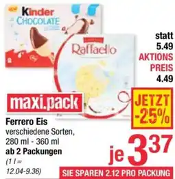 Maximarkt Ferrero Eis verschiedene Sorten, Eis Angebot