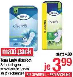 Maximarkt Tena Lady discreet Slipeinlagen Angebot