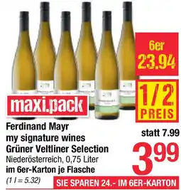 Maximarkt Ferdinand Mayr my signature wines Grüner Veltliner Selection Angebot