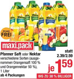 Maximarkt Pfanner Saft oder Nektar Angebot