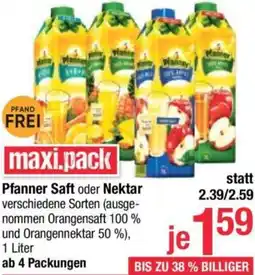 Maximarkt Pfanner Saft oder Nektar Angebot