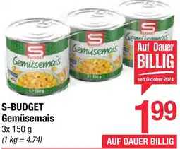 Maximarkt S-BUDGET Gemüsemais Angebot