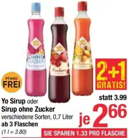 Maximarkt Yo Sirup oder Sirup ohne Zucker Angebot