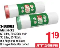 Maximarkt S-BUDGET Müllsäcke Angebot