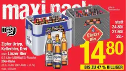 Maximarkt Zipfer Urtyp, Kellerbier, Drei oder Linzer Bier Angebot