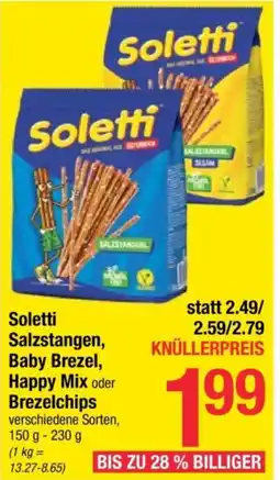 Maximarkt Soletti Salzstangen, Baby Brezel, Happy Mix oder Brezelchips Angebot