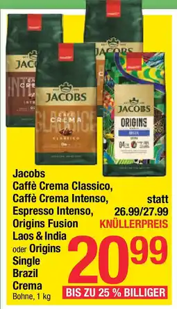 Maximarkt Jacobs caffè crema classico, caffè crema intenso, espresso intenso, origins fusion laos & india Angebot