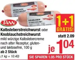 Maximarkt Kalbsleberstreichwurst oder Knoblauchstreichwurst Angebot