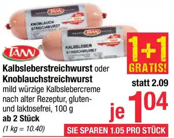 Maximarkt Kalbsleberstreichwurst oder Knoblauchstreichwurst Angebot