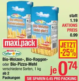 Maximarkt Bio Weizen, Bio Roggen oder Bio Pizza Mehl Angebot