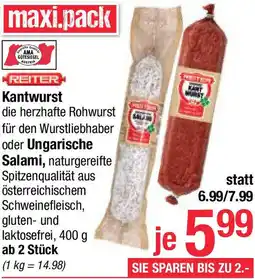Maximarkt Kantwurst oder Ungarische Salami Angebot