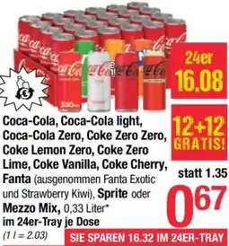 Maximarkt Coca-Cola, Coca-Cola light, Coca-Cola Zero, Coke Lemon Zero, Coke Zero Lime, Coke Cherry, Fanta Sprite oder Mezzo Mix Angebot