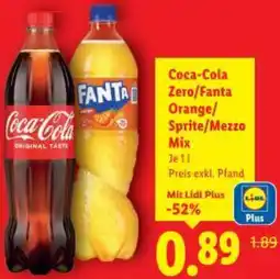 Lidl Coca-Cola Zero/Fanta Orange/ Sprite/Mezzo Mix Angebot