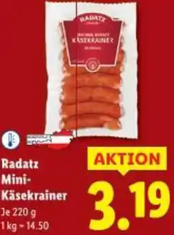 Lidl Radatz Mini- Käsekrainer Angebot