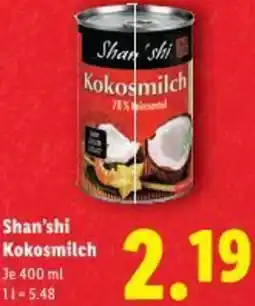 Lidl Shan'shi Kokosmilch Angebot
